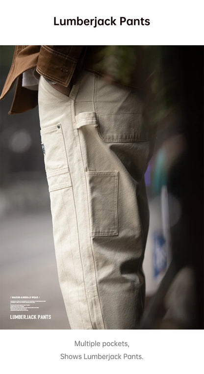 Maden Multi Pockets White Jeans