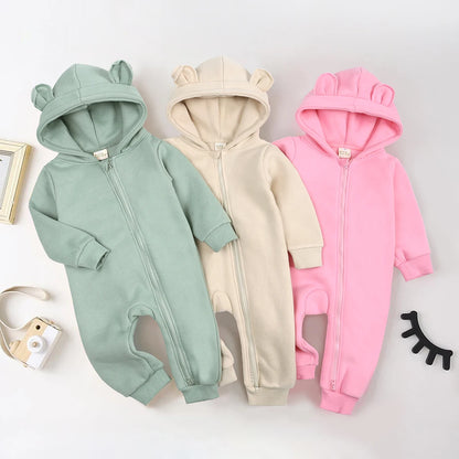 Kids Tales Little Bear Cotton-Blend Zip Baby Romper