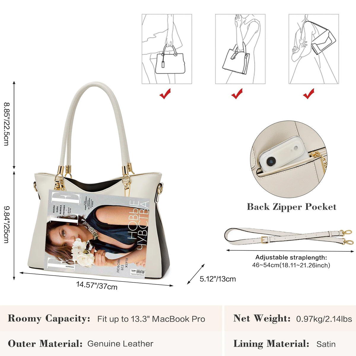 FOXER New Elegant Shoulder Bag for Women Luxury Designer Handbags Cowhide Leather Female Messenger Crossbody Bag Purse