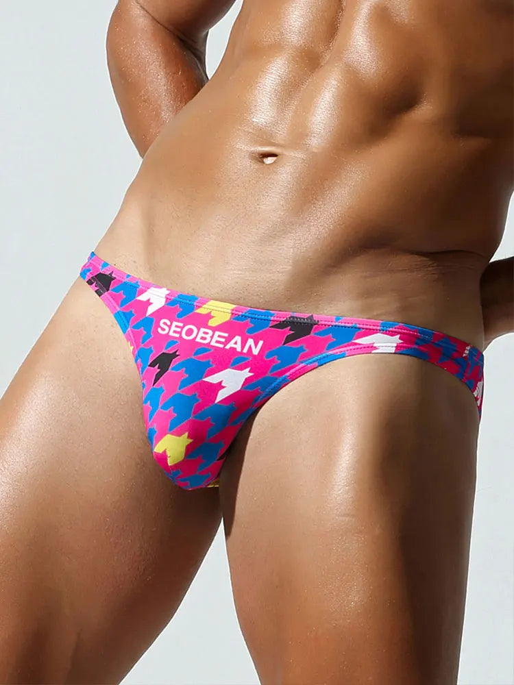 SEOBEAN Men's Printed Briefs with Contoured Pouch - ShopHub