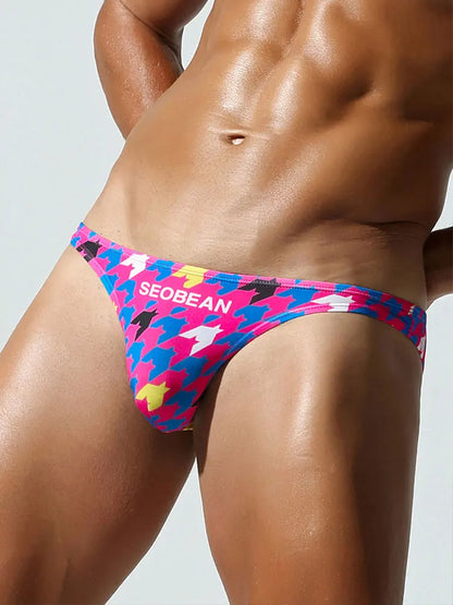 SEOBEAN Men's Printed Briefs with Contoured Pouch - ShopHub