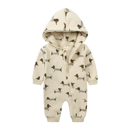 Kids Tales Little Bear Cotton-Blend Zip Baby Romper