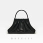 BAFELLI Ruched Genuine Leather Tote Bag
