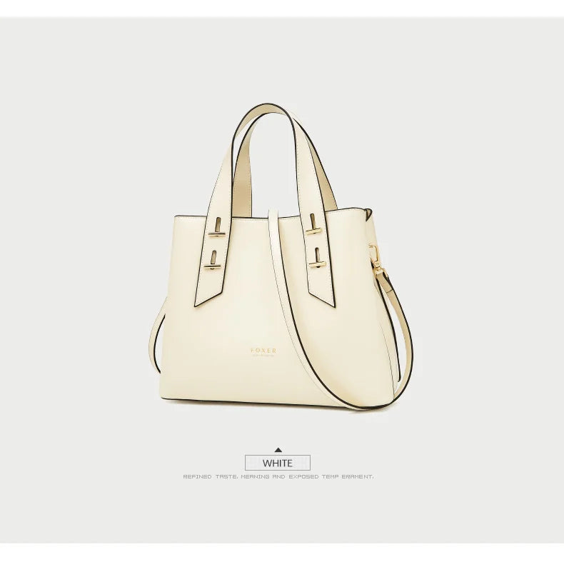 High Quality Women Split Leather Handbag Fashion Workplace Big Capacity Tote Bag Commuter Crossbody Shoulder Bags Mother's Gift