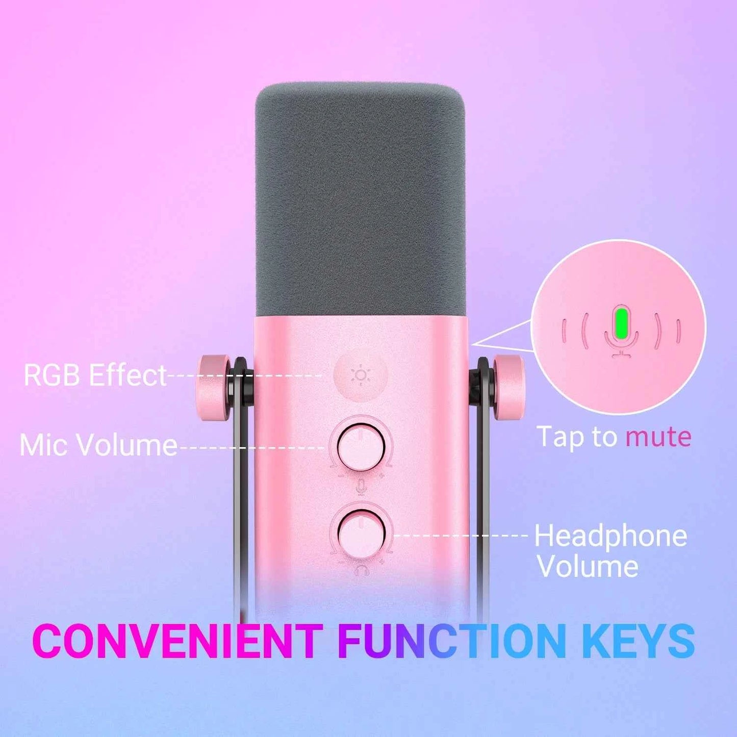 FIFINE USB/XLR Dynamic Microphone with RGB Control/Headphone Jack/Mute,MIC for PC Gaming YouTube Live-Streaming AmpliGame-AM8P