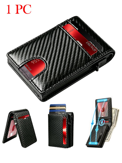 Luxury Brand Credit Card Holder Men Wallets Rfid Cardholder Hardcase Wallet for Men Smart Wallet with Id Slot Fathers Day Gifts