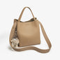 FOXER Soft Leather Bucket Bag for Women Simple Genuine Leather Shoulder Bag Female Casual Handbag Daily Work Crossbody Purse
