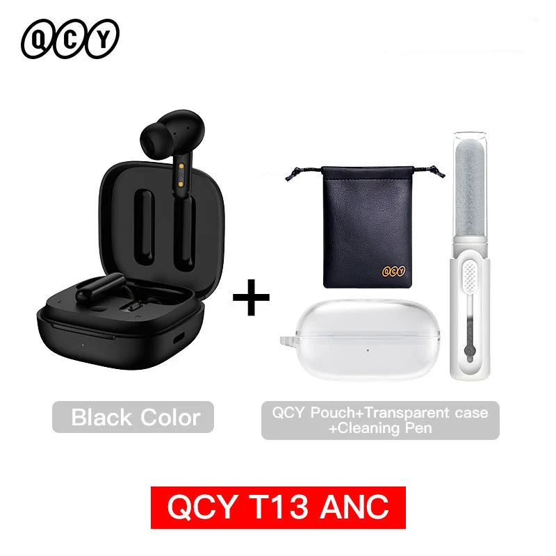 QCY T13 ANC Wireless Earphones Bluetooth 5.3 with 28dB Active Noise Cancellation and 4 Mics ENC for Low Latency TWS Experience - ShopHub