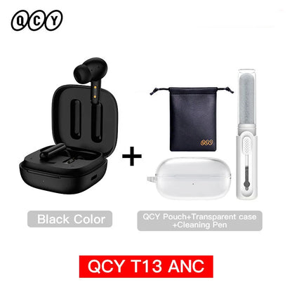 QCY T13 ANC Wireless Earphones Bluetooth 5.3 with 28dB Active Noise Cancellation and 4 Mics ENC for Low Latency TWS Experience - ShopHub
