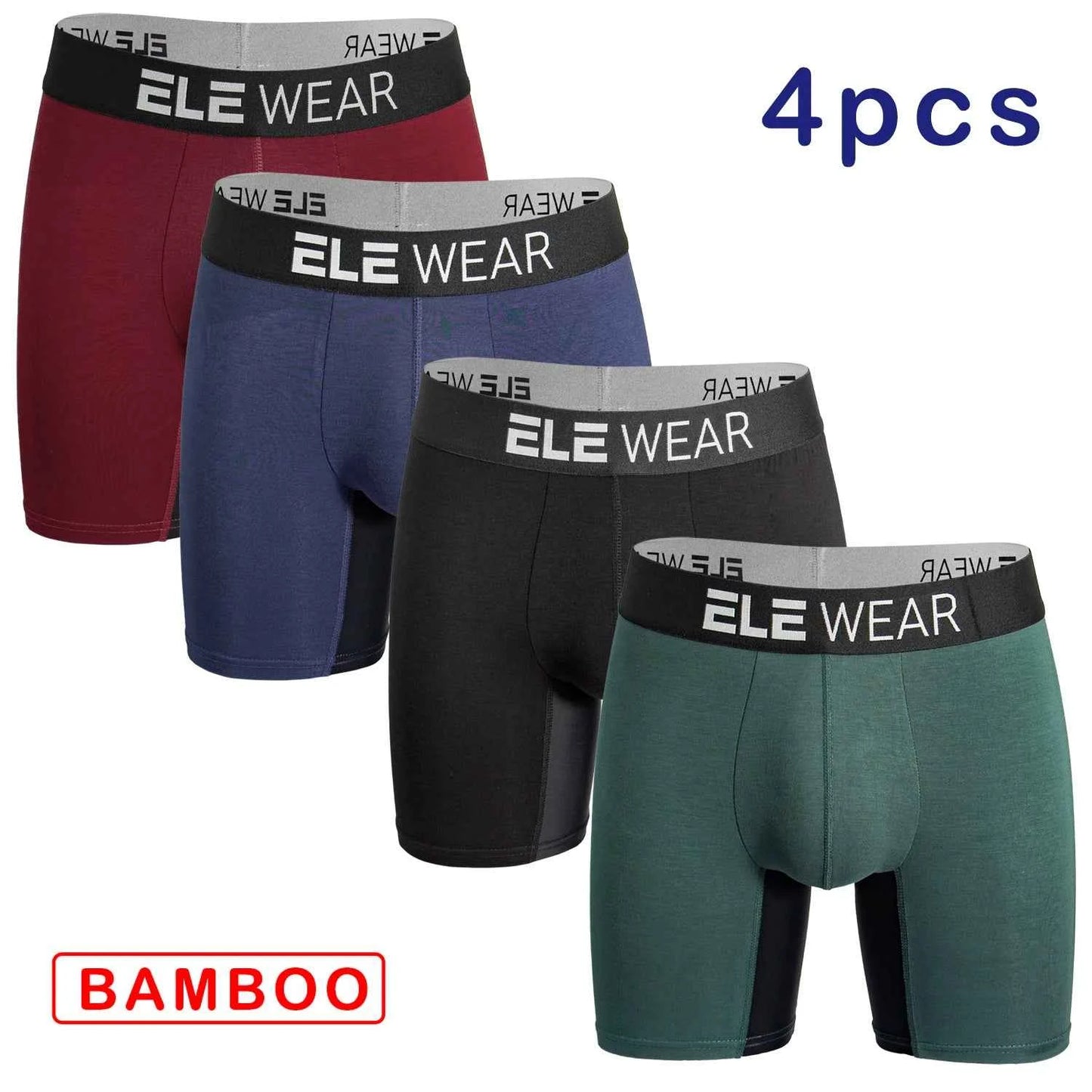4 Pcs Bamboo Men Underwear - Breathable Boxershorts
