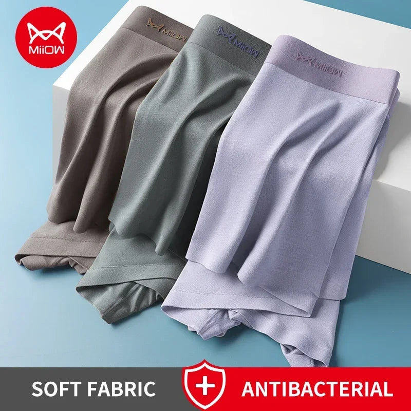 MiiOW Modal Men Underwear Boxers - 3Pcs Graphene Antibacterial Boxer Briefs - ShopHub