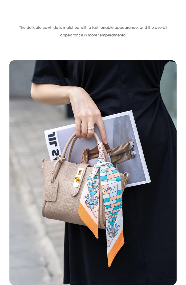 FOXER Women's Handbag Split Leather Shoulder Bag 2026 Fashion Lady Crossbody Bag Light Luxury Commuter Bucket Bag as Gift