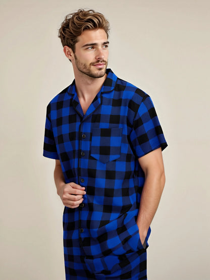 Mens Short Sleeve Pajama Set - Ultimate Comfort for Relaxing Nights