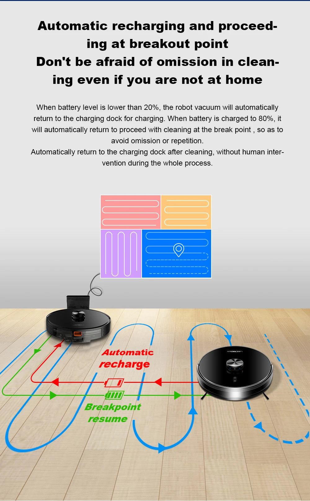 Liectroux Lilin X6 robot vacuum cleaner with sleek design, featuring sensors and brushes for efficient home cleaning.