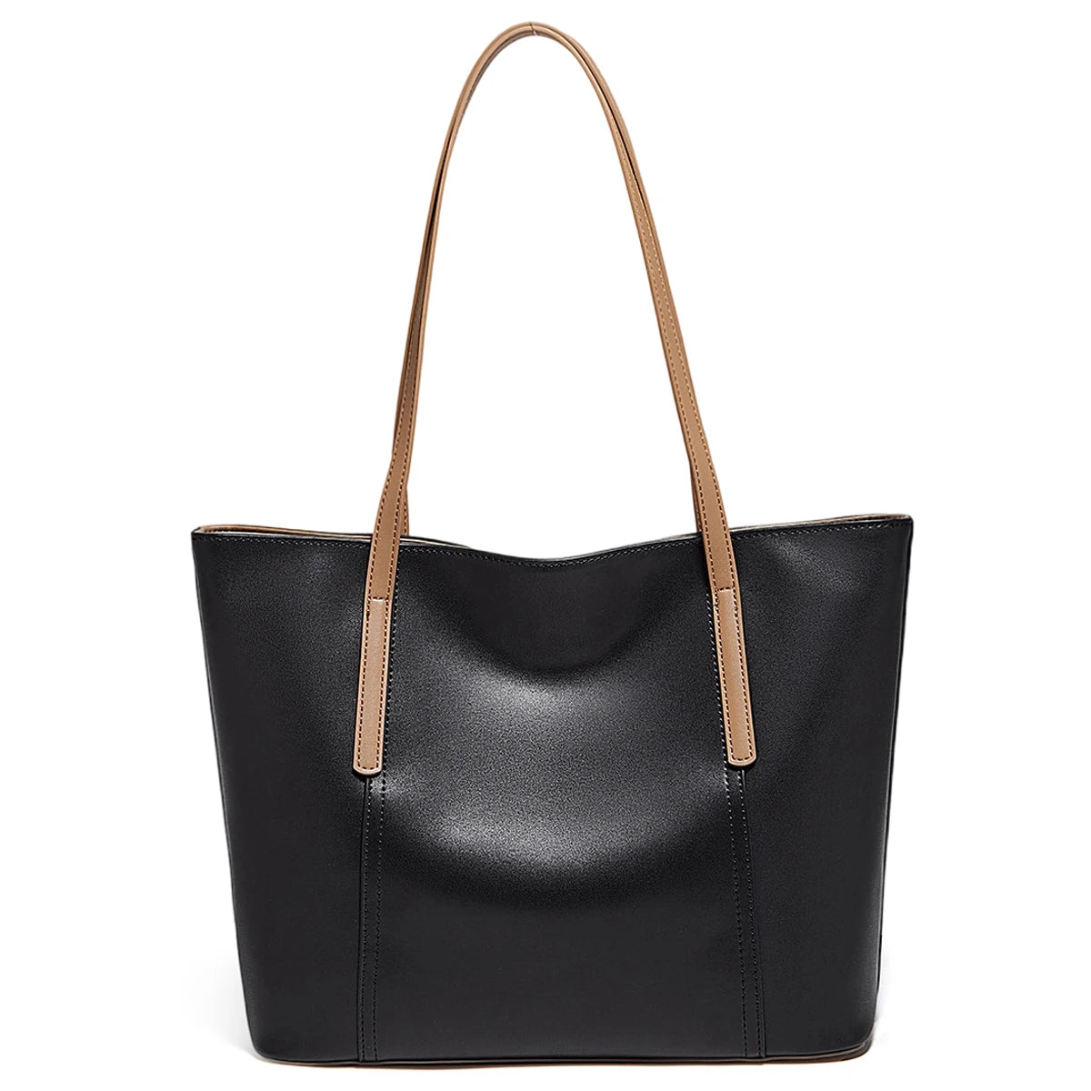 FOXER Lady's Shoulder Bag Split Leather Soft Fabric 2026 New Casual Large Capacity Women Tote Bag Commute Travel Bag All-match