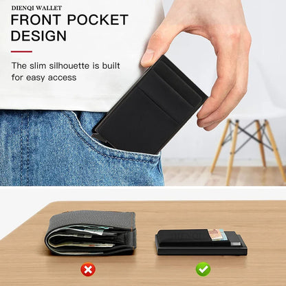 Rfid Smart Bank Credit Card Holder Wallet Metal Thin Slim Men Wallets Pop Up Minimalist Wallet Black Metal Bank Cardholder Case