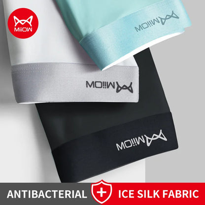 MiiOW Ice Silk Men's Boxershorts 3Pcs - Breathable Antibacterial Underwear - ShopHub