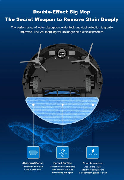 Liectroux Lilin X6 robot vacuum cleaner on a hardwood floor, featuring sleek design and cleaning brushes in action.