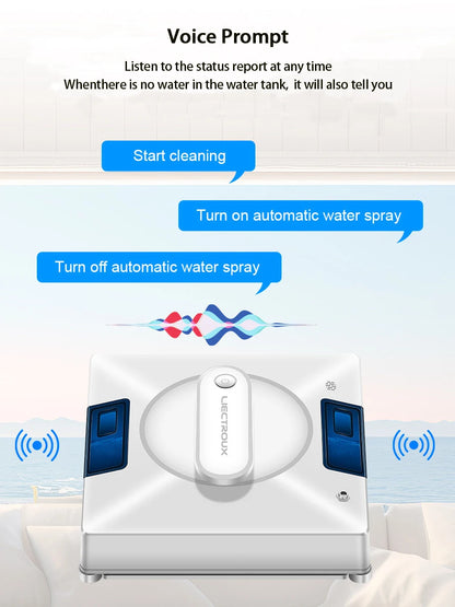 Liectroux YW509 Robot Window Cleaner with 4-Way Water Spray