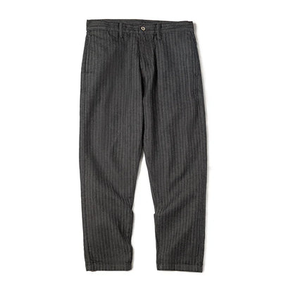 Maden Men's Vintage 12.8oz Grey Striped Jeans