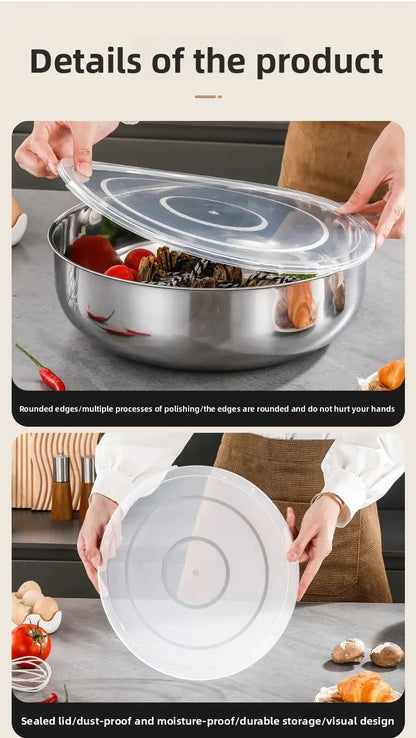 Large Stainless Steel Mixing Bowls - Rust Resistant Kitchen Utensils for Dough, Pasta, Vegetables, and Soups - ShopHub