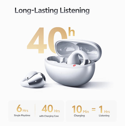 QCY Crossky C30S Wireless Earphones - Hi-Res LDAC Open Ear Clip-On Bluetooth 6.0 Sports Headphones with 40H Battery Life - ShopHub