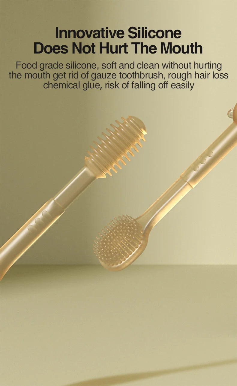 MAMIJOY Baby Toothbrush 3-In-1 Silicone Tongue Brush