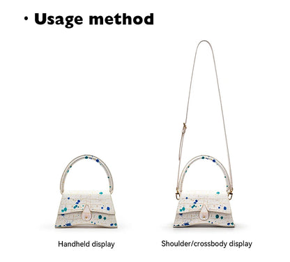 BAFELLI Floral Genuine Leather Half-Moon Bag
