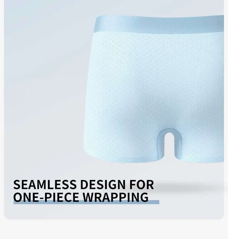 MiiOW Men's Ice Silk Boxer Briefs - 3Pcs Antibacterial Breathable Underwear - ShopHub