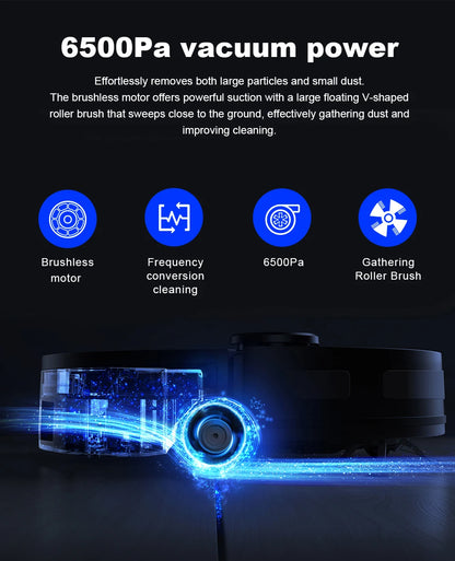 Liectroux M70 Pro robot vacuum cleaner and mop with sleek design, featuring brushes and dustbin for efficient cleaning.