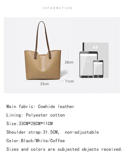 FOXER Soft Leather Handbag Women's Shoulder Bag Cowhide Leather Female Tote Bag Commute Large Capacity Luxury Bucket Bag Purse