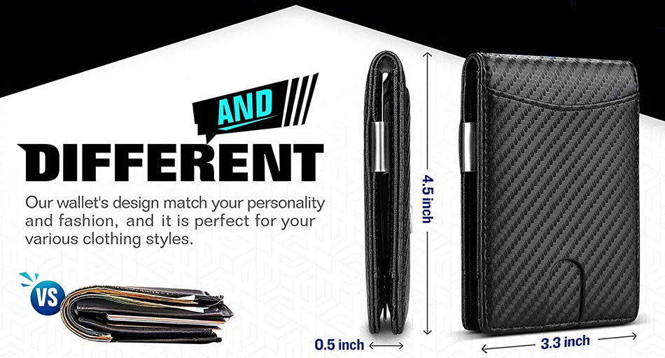 DIENQI Carbon Fiber RFID Slim Wallet