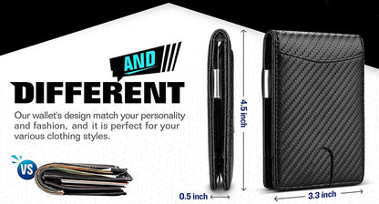 DIENQI Carbon Fiber RFID Slim Wallet