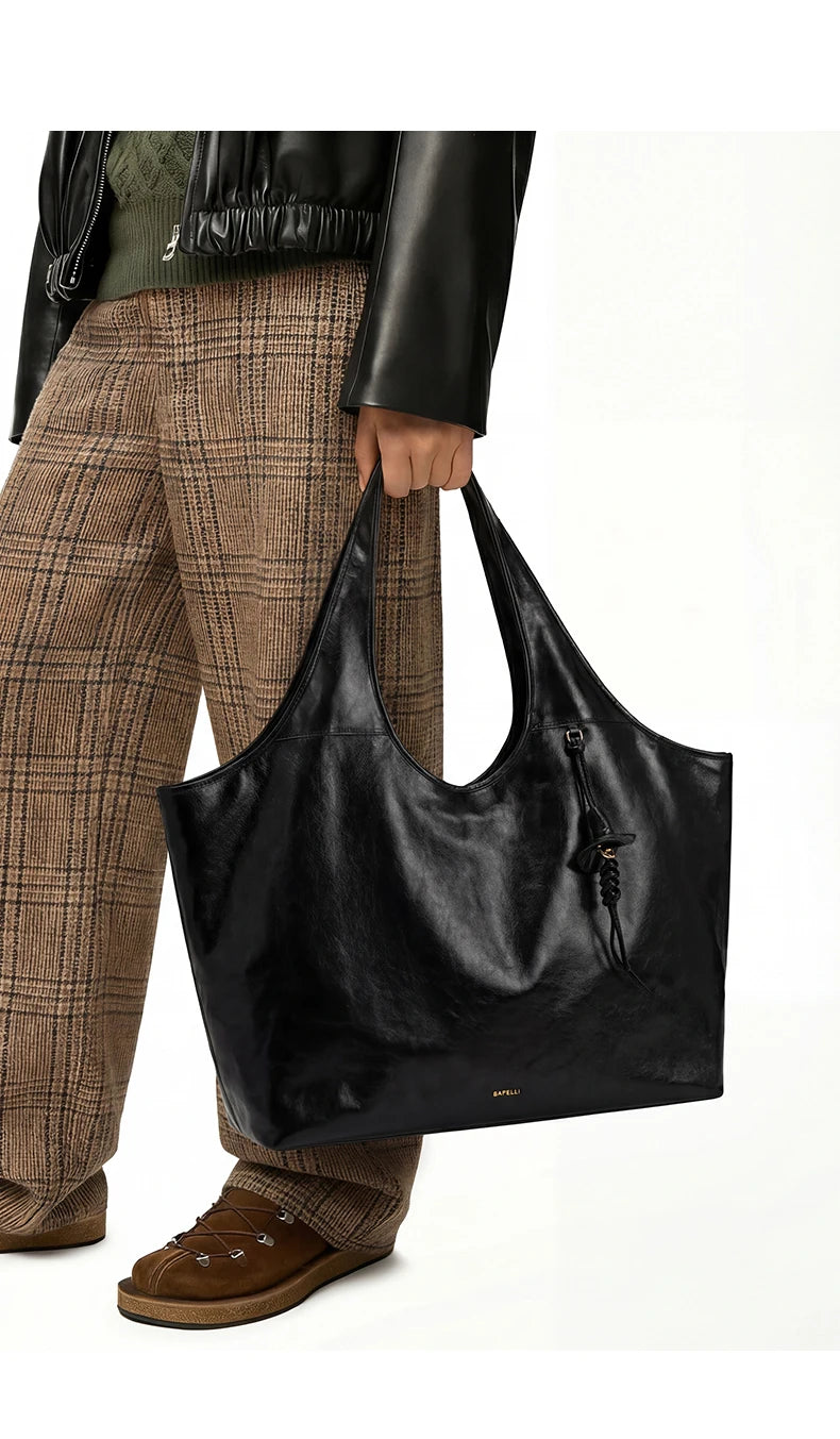 BAFELLI Soft Leather Large Capacity Work Tote Bag