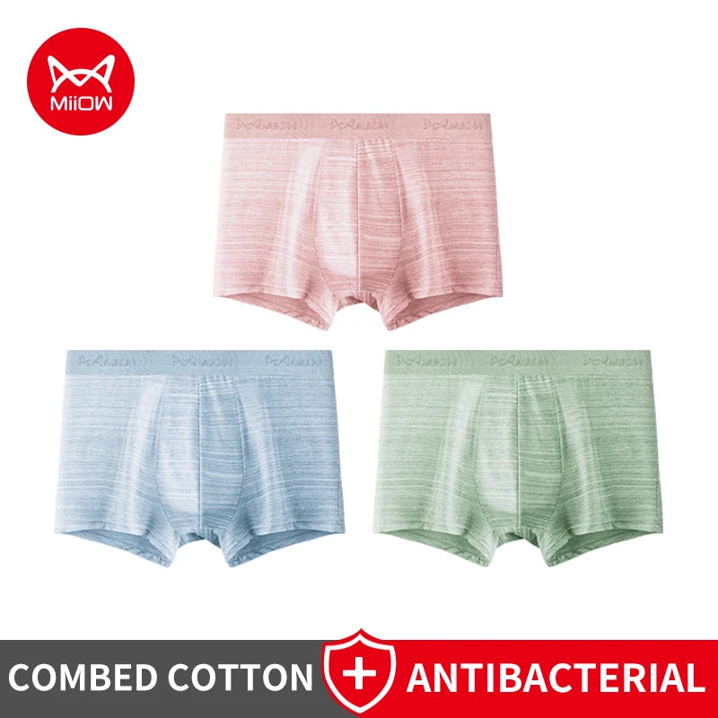 MiiOW Men's Cotton Boxershorts - 3Pcs Set - ShopHub
