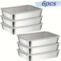 1-6Pcs Stainless Steel Food Containers with Black Lids - ShopHub