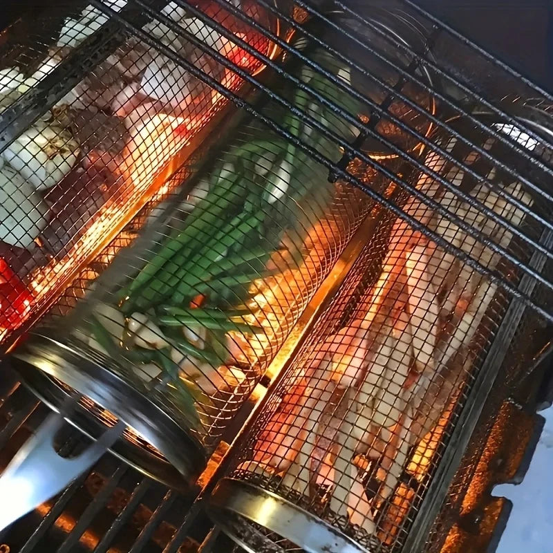 2pc Stainless Steel Grill Basket Set - ShopHub