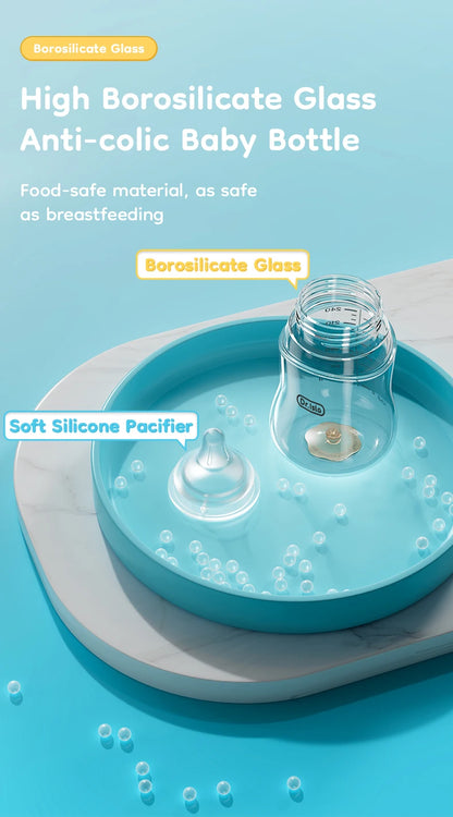 MAMIJOY Baby Glass Bottle High 80/160/240ml Borosilicate Wide-mouthed