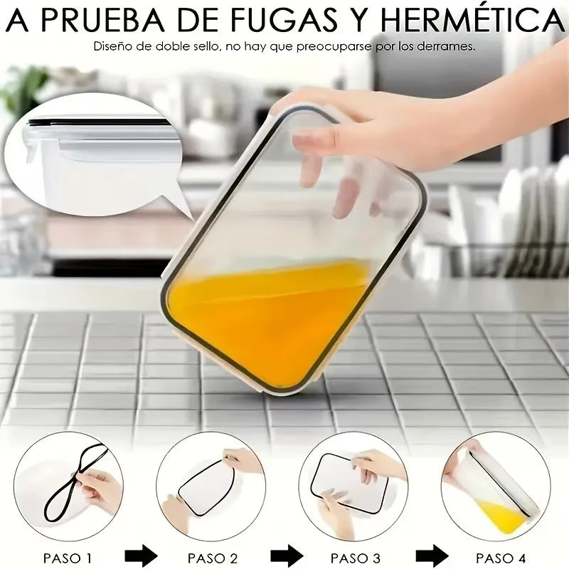 4-Piece Clear Food Storage Containers with Snap Lids - ShopHub