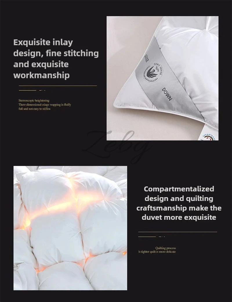 Luxurious White Goose Down Quilt for Ultimate Comfort and Warmth