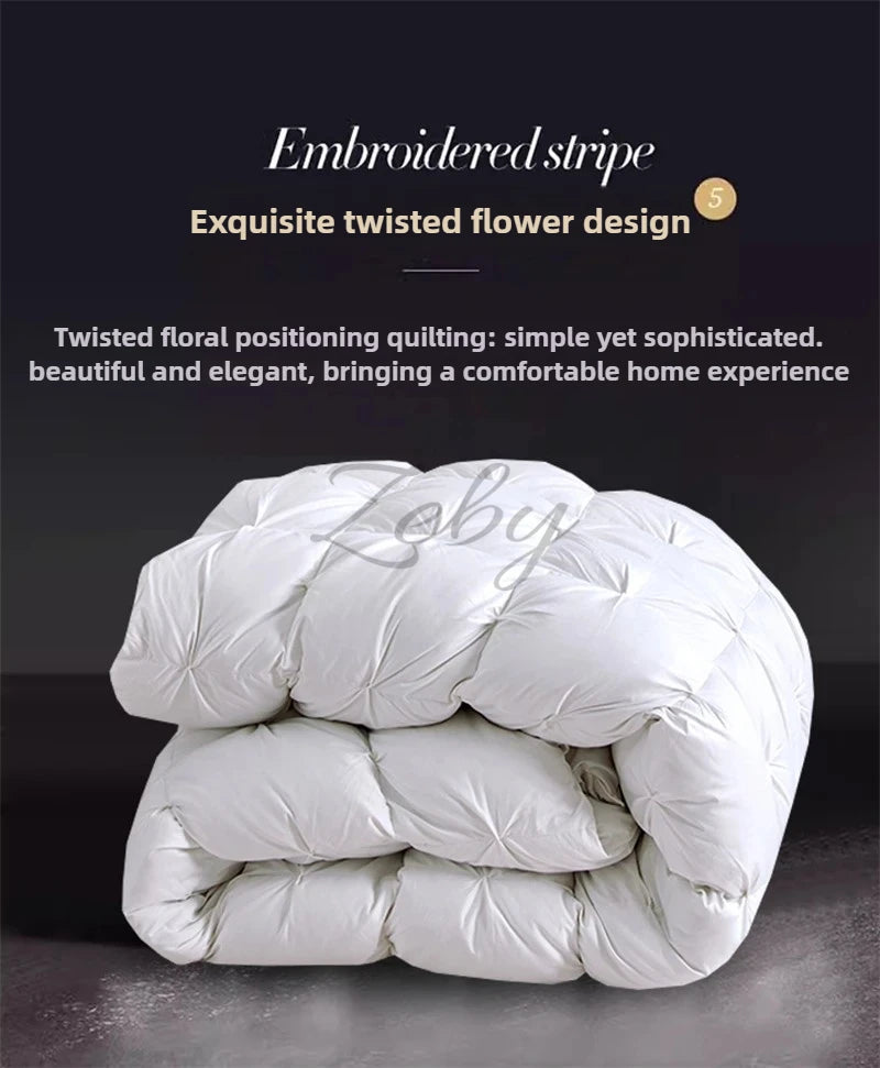 Luxurious White Goose Down Quilt for Ultimate Comfort and Warmth