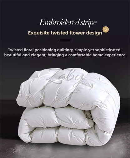Luxurious White Goose Down Quilt for Ultimate Comfort and Warmth
