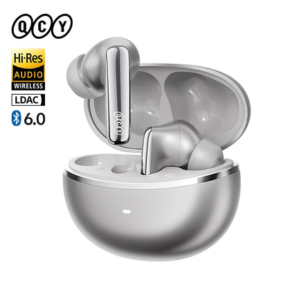 QCY HT18 Wireless Earbuds Bluetooth 6.0 with Hi-Res LDAC, Adaptive ANC, Dual-Driver Design, and In-Ear Detection - ShopHub