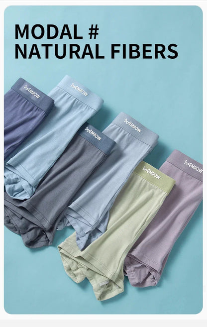 MiiOW Antibacterial Modal Men Underwear - 3 Pcs Breathable Boxers - ShopHub