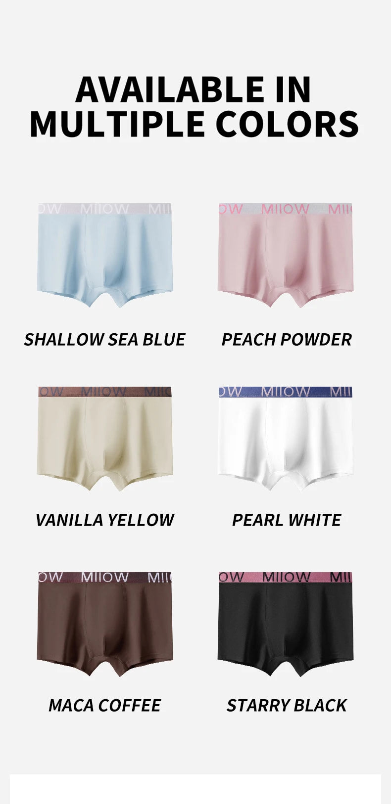 MiiOW Men's Cotton Underwear - 3Pcs Antibacterial Boxers - ShopHub