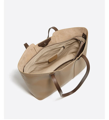 FOXER Soft Leather Handbag Women's Shoulder Bag Cowhide Leather Female Tote Bag Commute Large Capacity Luxury Bucket Bag Purse