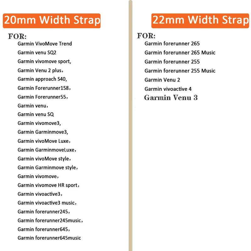 Milanese Strap for the Garmin Venu/Vivoactive/Forerunner Series (20mm/22mm) (4 colours available) Habicare