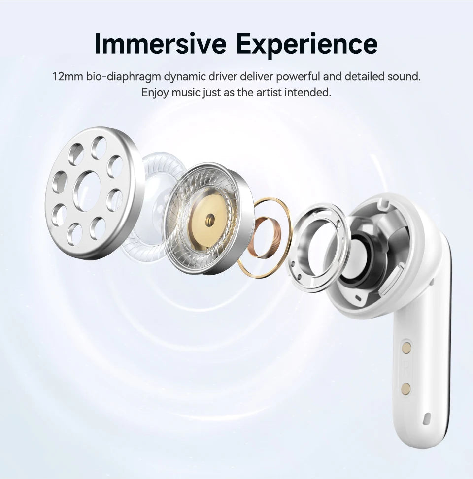 QCY Melobuds N50 ANC Earphones with 6 Mics, AI Call Noise Cancellation, Bluetooth 5.4, and Dual Connection - ShopHub