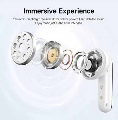 QCY Melobuds N50 ANC Earphones with 6 Mics, AI Call Noise Cancellation, Bluetooth 5.4, and Dual Connection - ShopHub