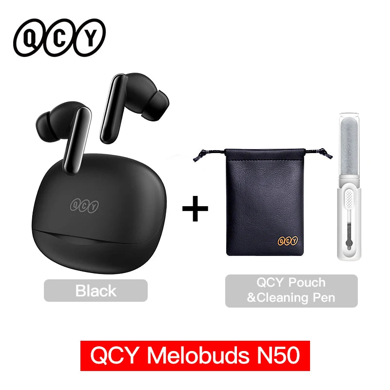 QCY Melobuds N50 ANC Earphones with 6 Mics, AI Call Noise Cancellation, Bluetooth 5.4, and Dual Connection - ShopHub